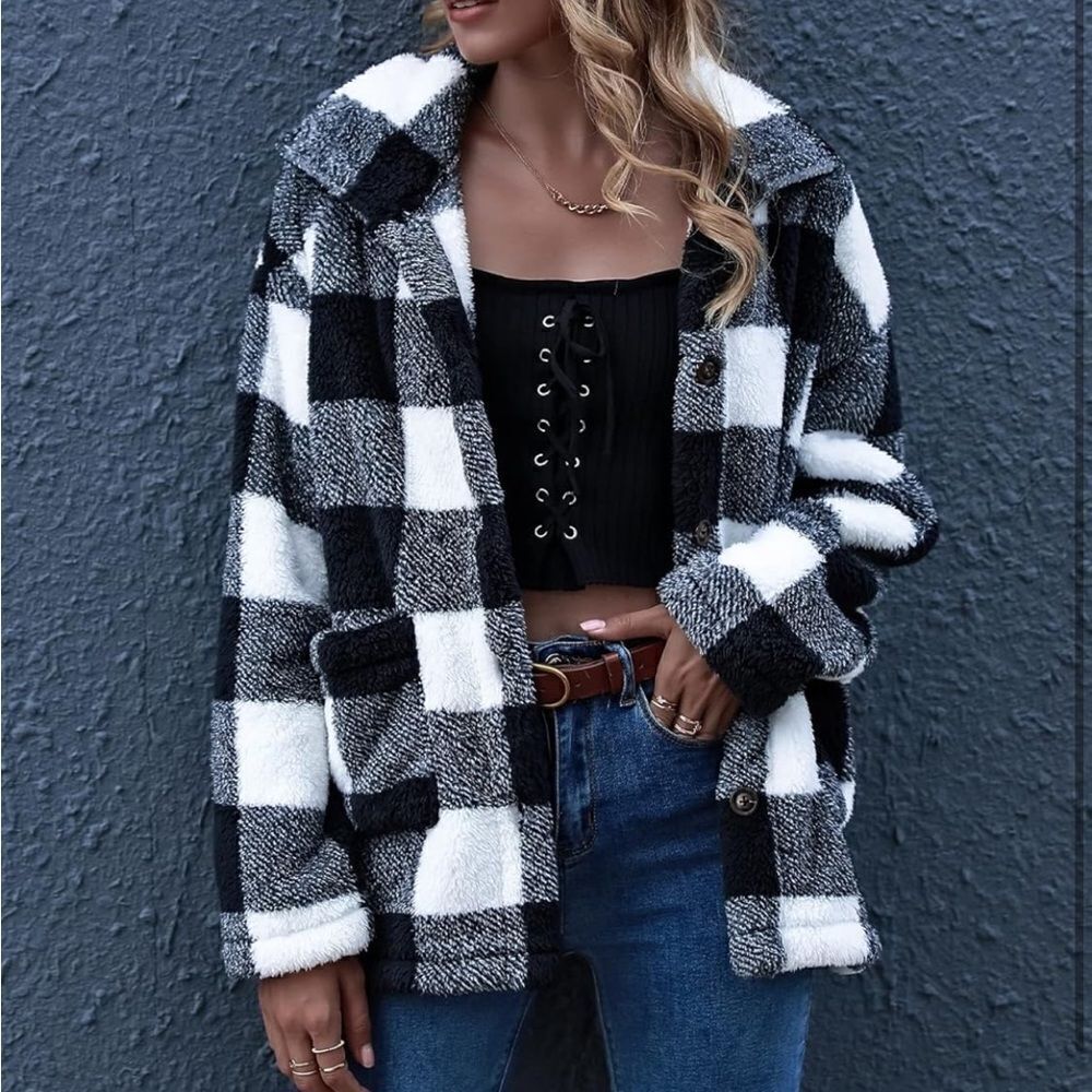 Oversized winter fleece jacket